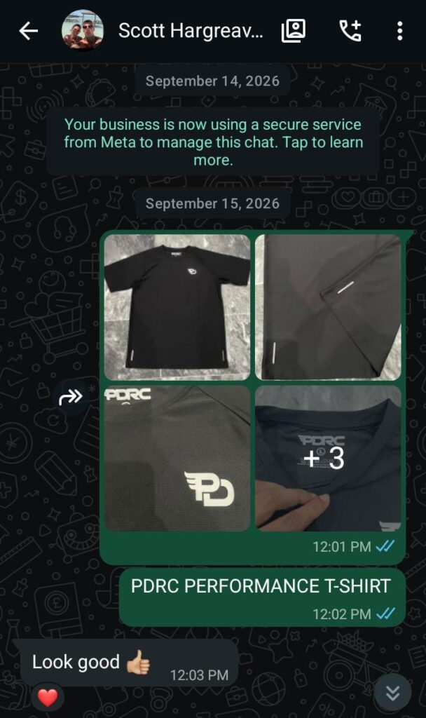 Customer feedback screenshot shared via WhatsApp