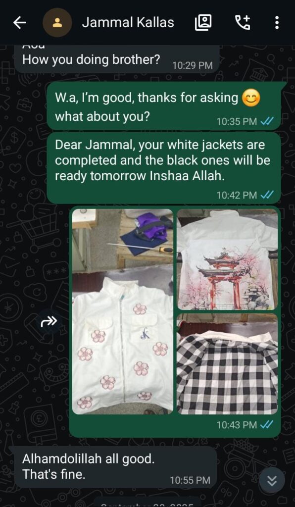 Customer feedback screenshot shared via WhatsApp